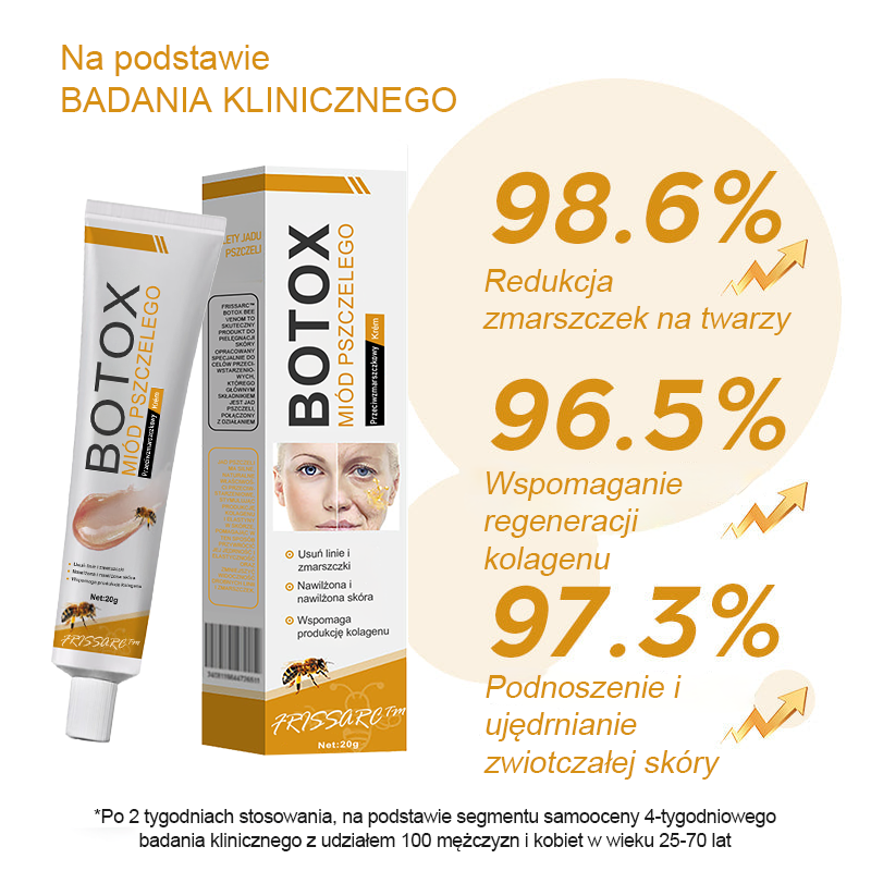 FrissArc™ Botox Jadem Pszczelim przeciwzmarszczkowy Krem – Redukuje zmarszczki, ujędrnia i rozjaśnia skórę – Krem przeciwstarzeniowy o podwójnym działaniu!