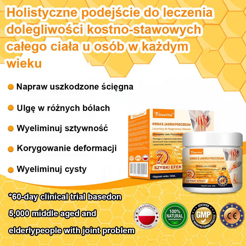 🐝🔥StawVital® Krem z Jadem Pszczelim Leczniczy do Regeneracji Stawów(Nowozelandzki ekstrakt z pszczół — opracowany specjalnie na problemy ortopedyczne i ból stawów)