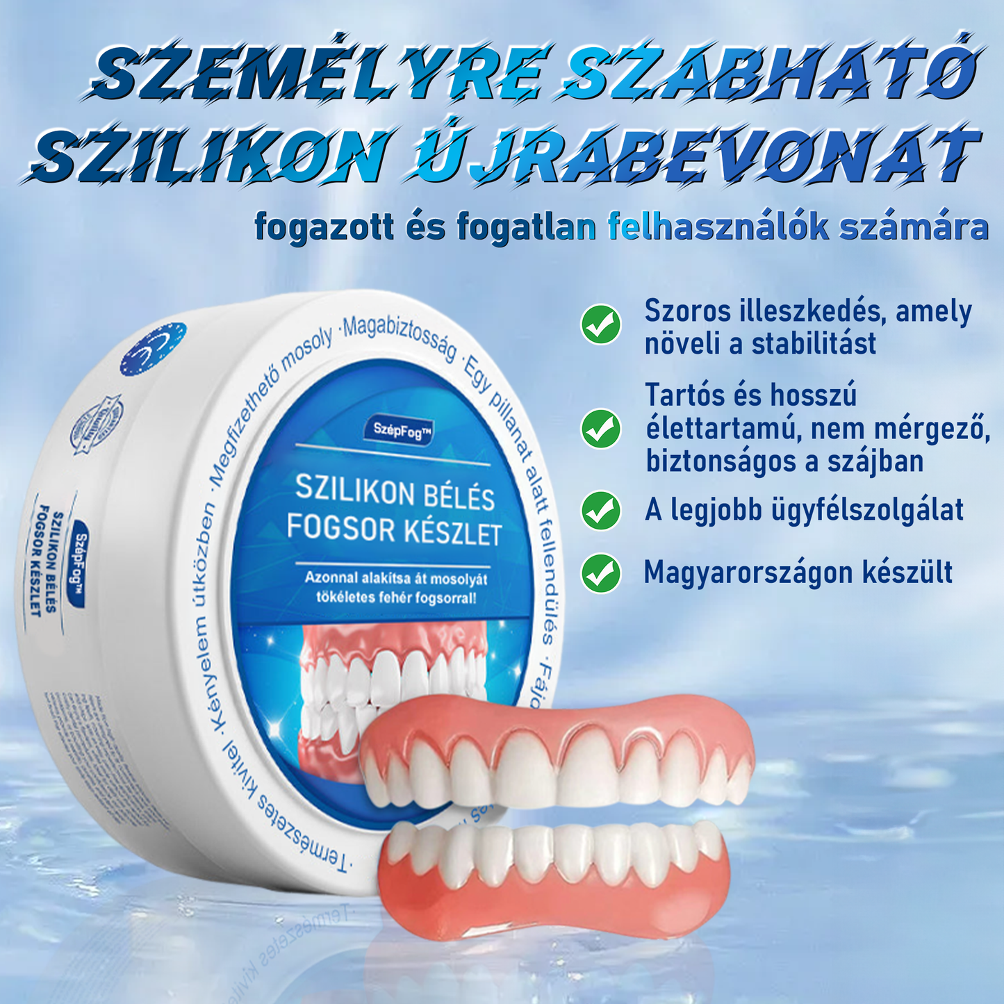 SzépFog™ Szilikon műfogsorbetét készlet (⏰60% kedvezmény korlátozott ideig, ma ingyenes szállítás!⏰)